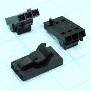 104257-2, Корпус разъема розетка на кабель 3-контактная шаг 2.54 (без контактов)