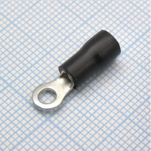 RV1.25-3.2  Black, наконечник кабельный кольцевой с изоляцией d=3.2мм, сеч. пров.0.5-1.5мм2