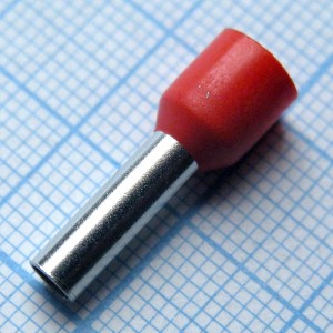 HE  6012  Red, наконечник кабельный торцевой трубчатый с изоляцией, L=20/12мм, сеч. пров. 6.0мм2