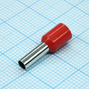 HE  4009  Red, наконечник кабельный торцевой трубчатый с изоляцией, L=16.5/9мм, сеч. пров. 4.0мм2