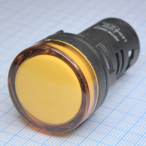 Лампа AD16-22Y 220v, Лампа индикаторная светодиодная