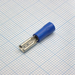 FDD1.25-110(8)  Blue, наконечник кабельный ножевой (гнездо) с изоляцией 0.8х2.8мм, сеч. пров. 0.5-1.5мм2