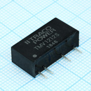 TMV 1212S, Преобразователь DC-DC на печатную плату вход 12В выход 12В 0.08A 1Вт 4-Pin SIP