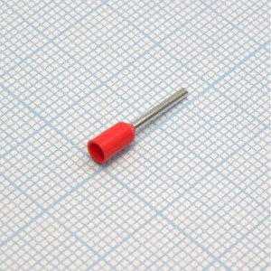 HE  0510  Red, наконечник кабельный торцевой трубчатый с изоляцией, L=16/10мм, сеч. пров. 0.5мм2