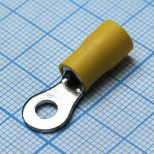 RV5.5-4L  Yellow, наконечник кабельный кольцевой с изоляцией d=4.3мм, сеч. пров.4.0-6.0мм2