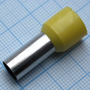 HE 25-16  Yellow, наконечник кабельный торцевой трубчатый с изоляцией, L=29/16мм, сеч. пров. 25мм2
