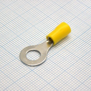 RV2-6  Yellow, наконечник кабельный кольцевой с изоляцией d=6.4мм, сеч. пров.1.5-2.5мм2