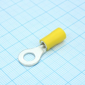 RV5.5-6  Yellow, наконечник кабельный кольцевой с изоляцией d=6.4мм, сеч. пров.4.0-6.0мм2