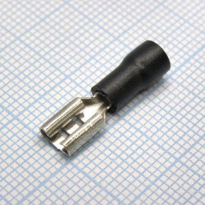 FDD1.25-187(5)  Black, наконечник кабельный ножевой (гнездо) с изоляцией 0.5х4.75мм, сеч. пров. 0.5-1.5мм2
