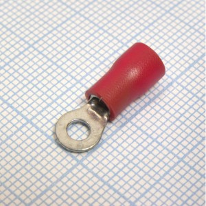 RV2-3.2  Red, наконечник кабельный кольцевой с изоляцией d=3.2мм, сеч. пров.1.5-2.5мм2