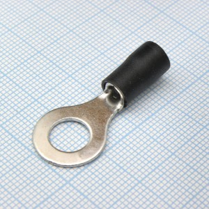 RV5.5-8 Black, наконечник кабельный кольцевой с изоляцией d=8.4мм, сеч. пров.4.0-6.0мм2