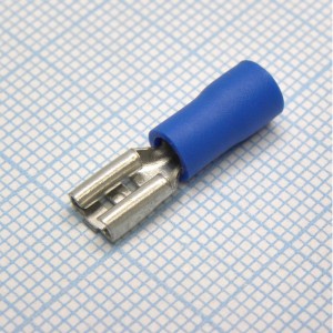 FDD2-187(8)  Blue, наконечник кабельный ножевой (гнездо) с изоляцией 0.8х4.75мм, сеч. пров. 1.5-2.5мм2