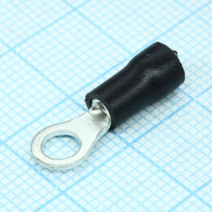 RV1.25-4  Black, наконечник кабельный кольцевой с изоляцией d=4.3мм, сеч. пров.0.5-1.5мм2