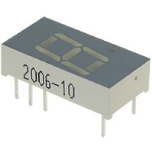 SC04-11SRWA, 1 разрядный индикатор 10,16мм/красный/640нм/8-18мкд/ОК