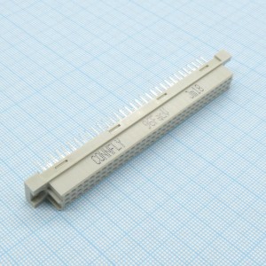 DS1120-96F0V23, Разъем (розетка)  DIN 41612 тип R 96pin (3х32), шаг 2.54мм трехрядный прямой (ряд АC)