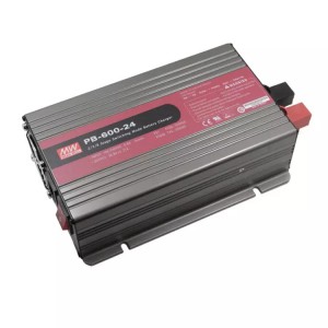 PB-600-24, AC/DC зарядное устройство, 28.8V/21A, вход 90…264VA C, 47…63Гц /127…370В DC, изоляция 3000В AC, PFC, микропроцессорное, для свинцовых (обслуживаемых, гелевых, AGM) и Li-ion (Fe, Mn), 230*158*67мм, -20…+60°С