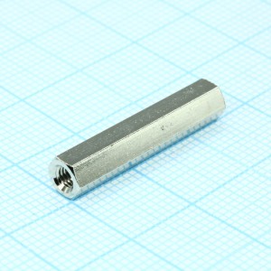 DI5M3x25, Стойки латунные никелированные 5 мм отв/отв М3