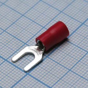 SV2-4M  Red, наконечник кабельный вилочный с изоляцией d=4.3мм, сеч. пров.1.5-2.5мм2