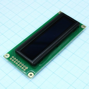 WEH001602CLPP5N00000, OLED символьный 16х2 (1602C), желто-зеленый, 8-битный паралл. интерфейс, VDD =5В, -40...+80С