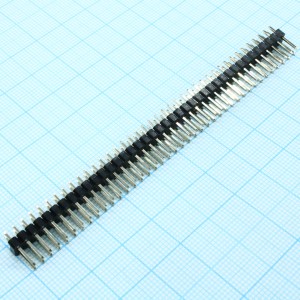 KLS1-207-2-80-S, Соединитель штыревой, вилка на плату двухрядная прямая 80pin(2x40), шаг 2.54мм