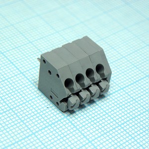 DG250-3.5-04P-11-00A(H), Нажимной безвинтовой клеммный блок на 4 контакта. Зажим типа торцевой контакт. Серия DG250-3.5