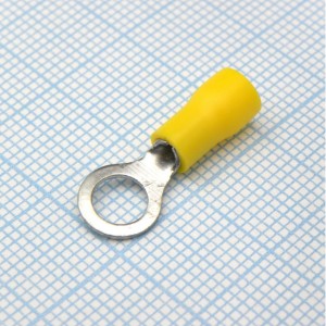 RV1.25-5  Yellow, наконечник кабельный кольцевой с изоляцией d=5.3мм, сеч. пров.0.5-1.5мм2