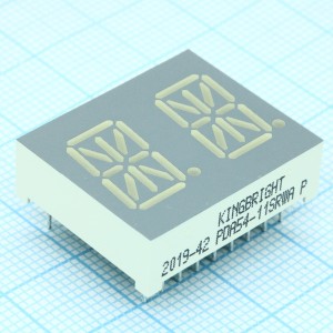 PDA54-11SRWA, 2-х разрядный индикатор 13,8мм/красный/640нм/8-18мкд/ОА