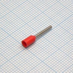 HE  7508  Red, наконечник кабельный торцевой трубчатый с изоляцией, L=14.6/8мм, сеч. пров. 0.75мм2
