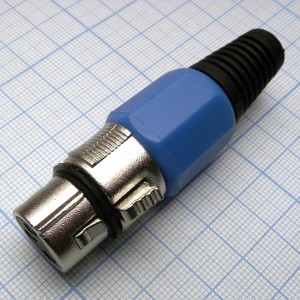 CANNON 79BL 3F, Аудио разъём XLR - розетка кабельная, 3 контакта, цвет - синий