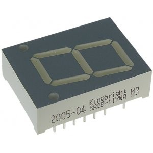 SA08-11YWA, 1 разрядный индикатор 20,32мм/желтый/588нм/1.9-4.7мкд/ОА