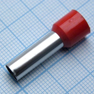 HE 16-18  Red, наконечник кабельный торцевой трубчатый с изоляцией, L=28.2/18мм, сеч. пров. 16мм2