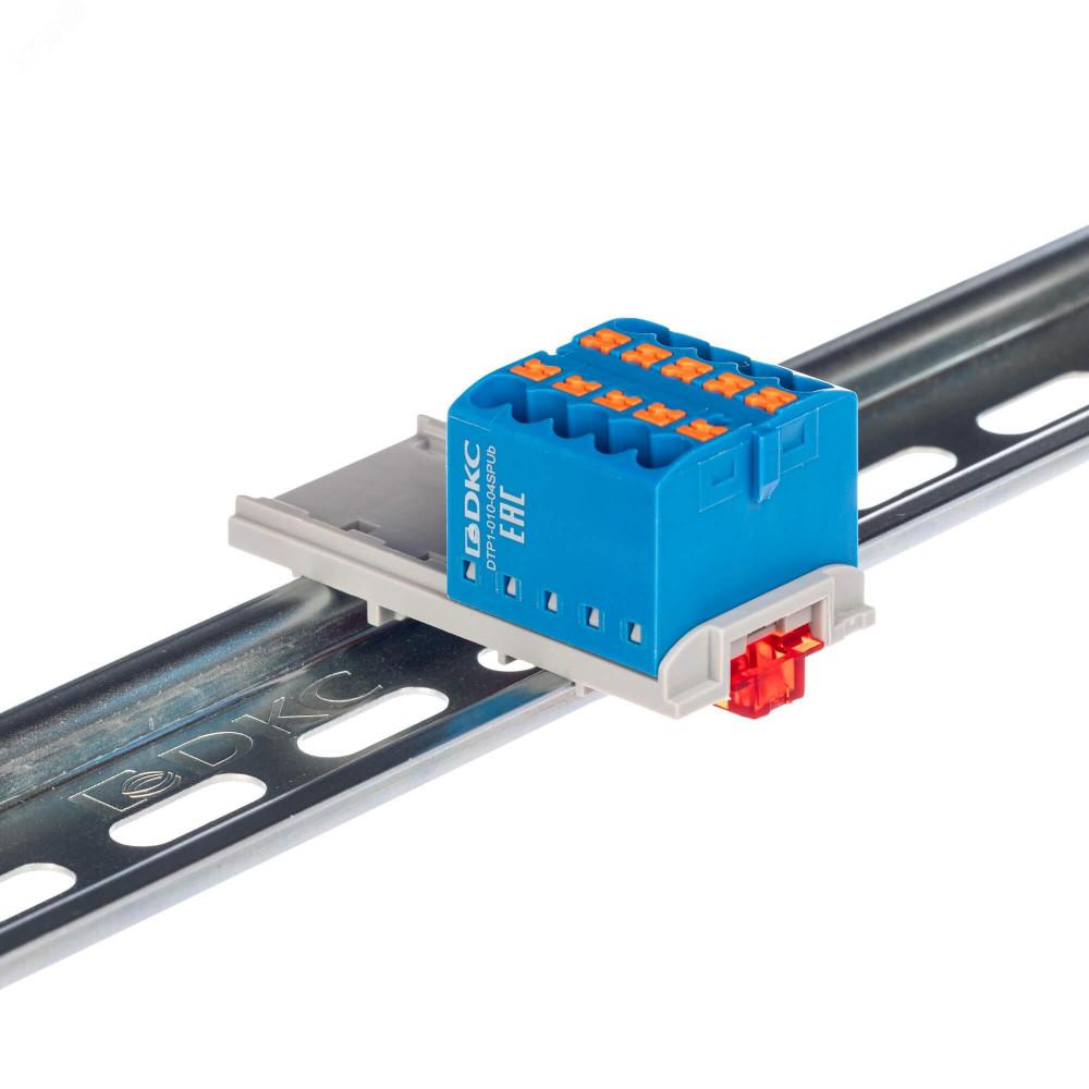 Изображение товара Распределительный блок с вертикальным адаптером на рейки 15/35мм с push-in DKC