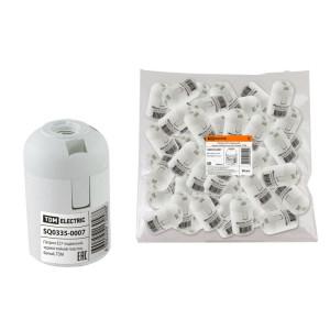 Патрон Е27 подвесной, термостойкий пластик, белый, TDM (кр.50шт) [SQ0335-0007]