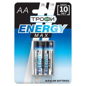 Батарейки Трофи LR6-2BL ENERGY MAX Alkaline (40/320/15360)(кр.2шт) [Б0018947]