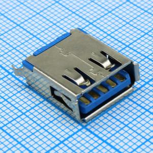 L-KLS1-3006-L, Разъем USB 3.0  тип A (розетка) на плату (TНT)
