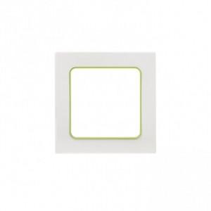 Стокгольм Рамка 1-местная белая с линией цвета зеленый EKF PROxima(кр.1шт) [EXM-G-302-20]