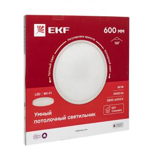Умный потолочный светильник 600 мм 45W EKF Connect(кр.1шт) [sclwf-600-cct]