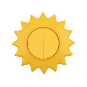KR-78-0618 Выключатель двухклавишный KRANZ HAPPY Солнце скрытой установки, желтый(кр.1шт)
