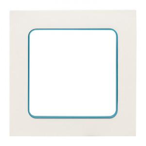 Стокгольм Рамка 1-местная белая с линией цвета синий EKF PROxima(кр.1шт) [EXM-G-304-30]
