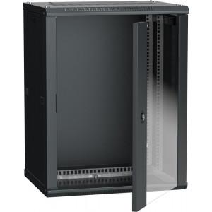 ITK Шкаф LINEA W 15U 600x450 мм дверь стекло, RAL9005 (кр.1шт) [LWR5-15U64-GF]