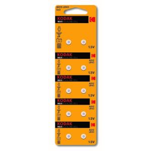 Батарейки Kodak AG12 (386) LR1142, LR43 [KAG12-10] MAX Button Cell (100/1000/70000) (кр. 10шт) [Б0044717]