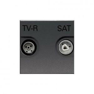 Розетка TV-R-SAT оконечная с накладкой, серия Zenit, цвет антрацит (кр. 1шт) [N2251.7 AN]