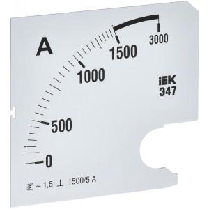 Шкала сменная для амперметра Э47 1500/5А-1.5 96х96мм IPA20D-SC-1500