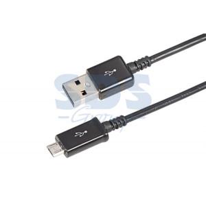 USB кабель microUSB длинный штекер 1 м черный(кр.20шт) [18-4268-20]
