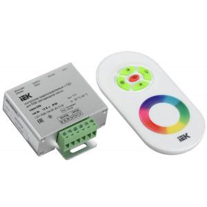 Контроллер с ПДУ радио RGB 3 канала 12В 4А 144Вт белый IEK (кр.1шт) [LSC1-RGB-144-RF-20-12-W]