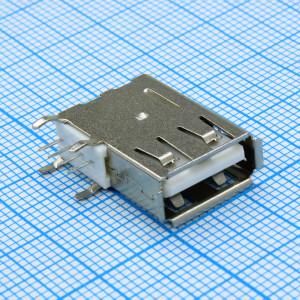 DS1095-01-WNR0, Разъем USB тип А прямой повернутый, розетка на плату