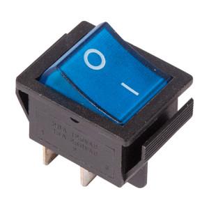Выключатель клавишный 250V 16А (4с) ON-OFF синий с подсветкой (RWB-502, SC-767, IRS-201-1) REXANT Индивидуальная упаковка 1 шт(кр.1шт) [36-2331-1]