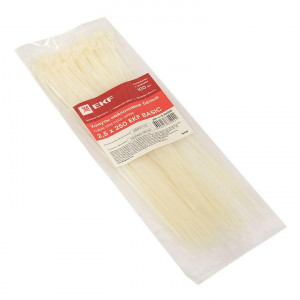 Хомут кабельный 4.8х400 нейл. бел. (уп.100шт) plc-c-4.8x400