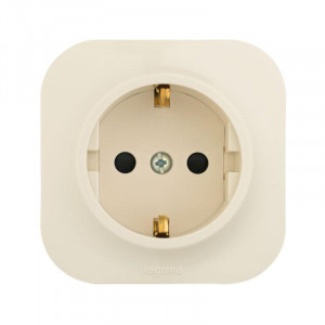 Розетка 1-м ОП Quteo 16А IP20 250В 2P+E с заземл. защ. шторки сл. кость Leg 782250