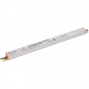 Блок питания ARV-24024-LONG-D (24V, 1A, 24W) 026420(1), Источник напряжения с гальванической развязкой для светодиодных изделий. Входное напряжение 200-240 VAC. Выходные параметры: 24 В, 1 А, 24 Вт. Встроенный PFC >0,5. Негерметичный алюминиевый корпус IP 20. Габаритные размеры длина 288 мм, ширина 18 мм, высо